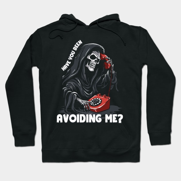 Funny Grim Reaper Skull Death Gift Idea Hoodie by Emmi Fox Designs